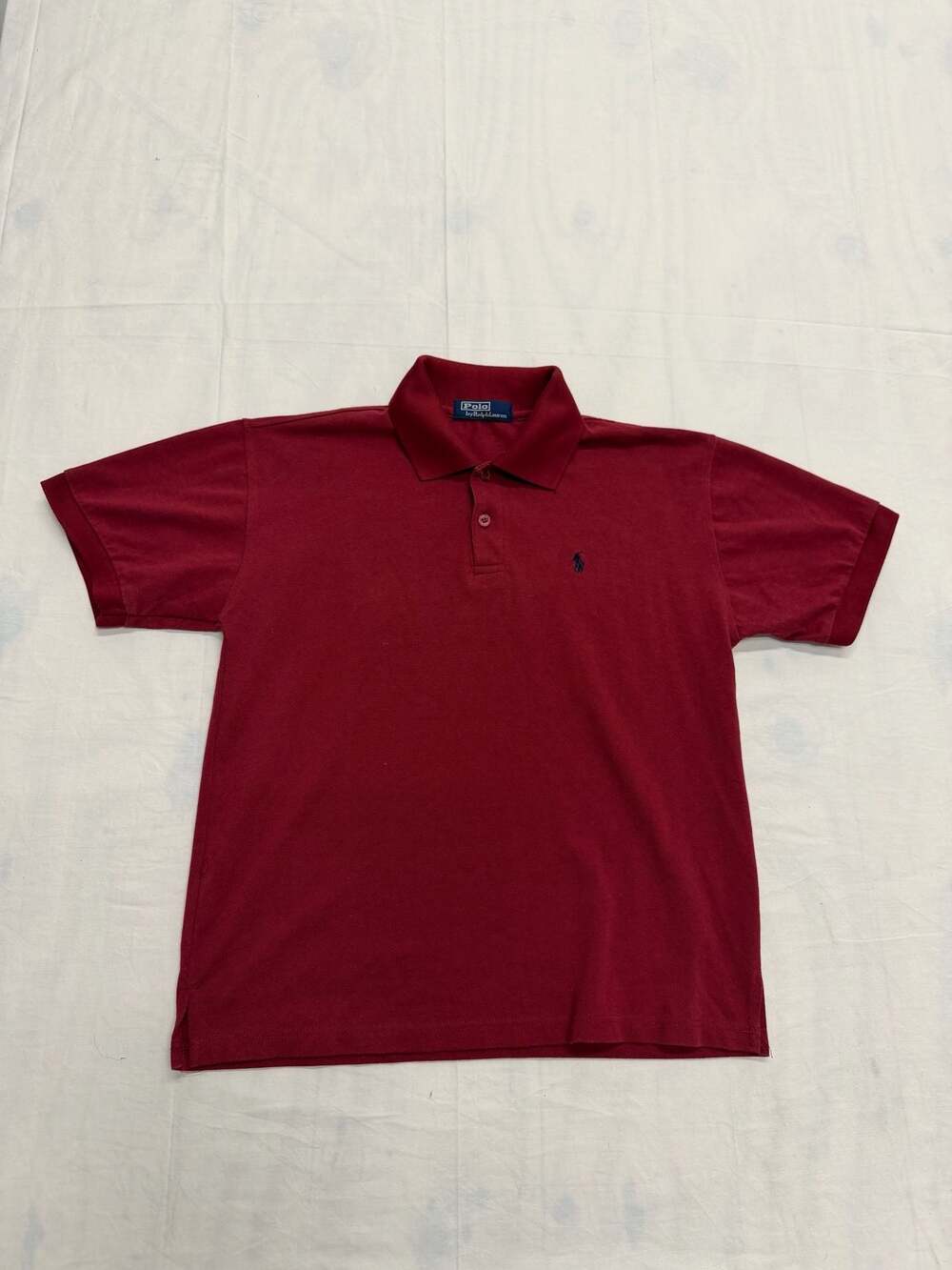 Vintage Polo Ralph Lauren Burgundy Pique Cotton Short Sleeve Polo Shirt